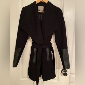 Vero Moda Wool Coat with Leather Detail